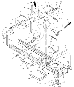 Mower Housing Suspension Diagram and Parts List for 405000X8D 2004 Briggs and Stratton Lawn Tractor